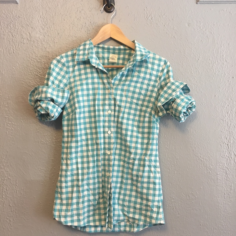 J.Crew Women's Plaid Gingham Button Up Shirt